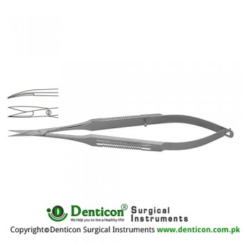 Micro Scissor Curved - Flat Handle Stainless Steel, 21 cm - 8 1/4" Blade Size 10 mm